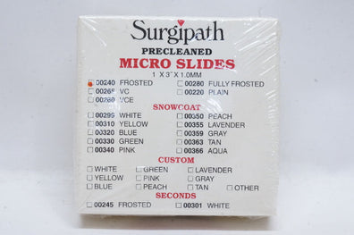 Surgipath 00240 Precleaned Micro Slides, Frosted 1 x 3inch x 1.0mm